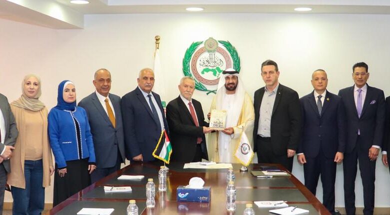 رئيس البرلمان العربي يستقبل وفد منظمة التحرير الفلسطينية والمجلس الوطني الفلسطيني 1 IMG 20250220 WA0059