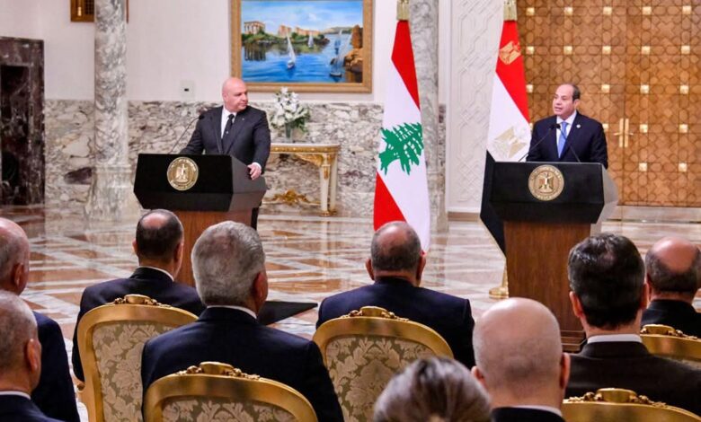 الرئيس عبد الفتاح السيسي يستقبل اليوم في قصر الإتحادية الرئيس اللبناني جوزاف عون 1 FB IMG 1747669681518