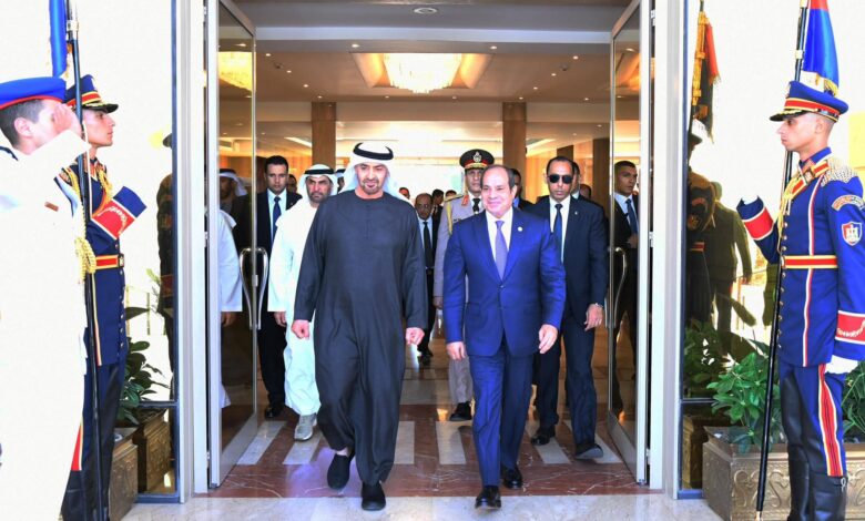 الرئيس عبد الفتاح السيسي إستقبل اليوم بقصر الاتحادية أخاه صاحب السمو الشيخ محمد بن زايد آل نهيان رئيس دولة الإمارات العربية المتحدة 1 FB IMG 1759176969168