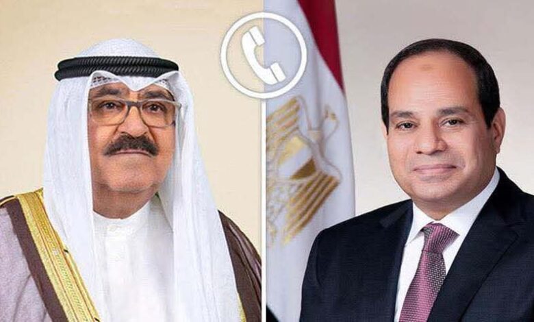 الرئيس عبد الفتاح السيسي يجرى اتصالاً هاتفياً مع أخيه سمو الشيخ مشعل الأحمد الجابر الصباح أمير دولة الكويت الشقيقة 1 FB IMG 1772307233913