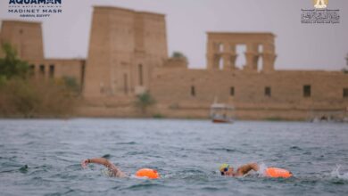 وزارة الشباب والرياضة.. أسوان تشهد ختام بطولة aqua man للسباحة أمام معبد فيله 12 FB IMG 1775421104202