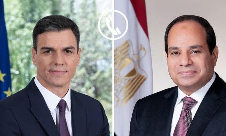 الرئيس عبد الفتاح السيسي يتلقى اليوم اتصالاً هاتفياً من بيدرو سانشيز رئيس وزراء إسبانيا 1 FB IMG 1775480288847